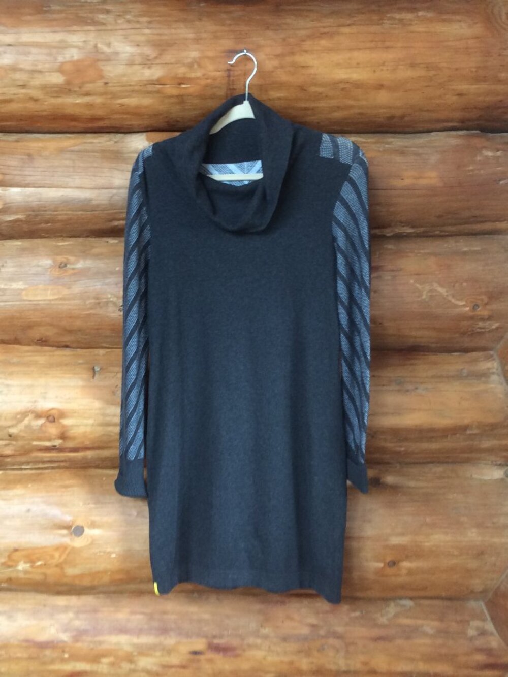 Lole Grenoble Gray Cowl Neck Nordic Style Activewear Sweater Dress Size Medium